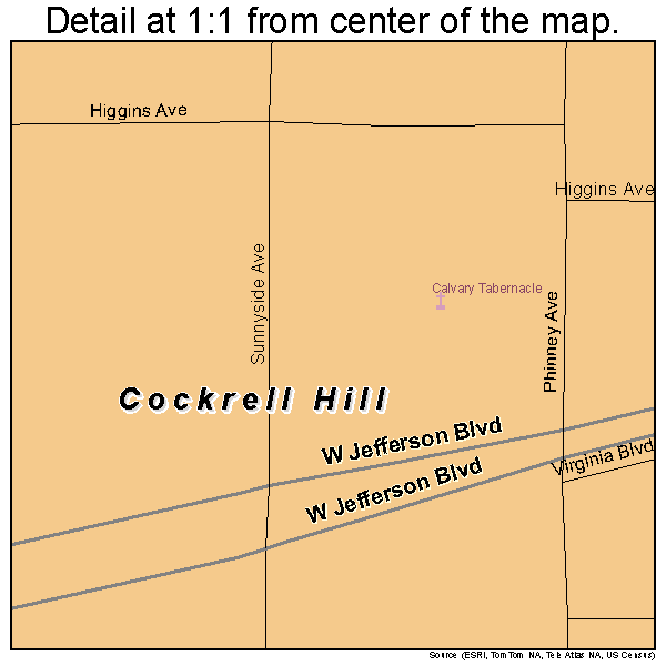 Cockrell Hill, Texas road map detail