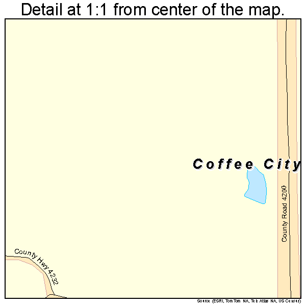 Coffee City, Texas road map detail