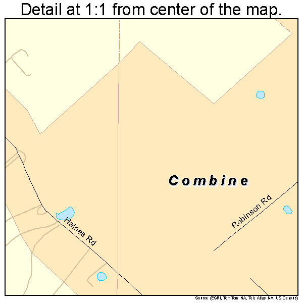Combine, Texas road map detail