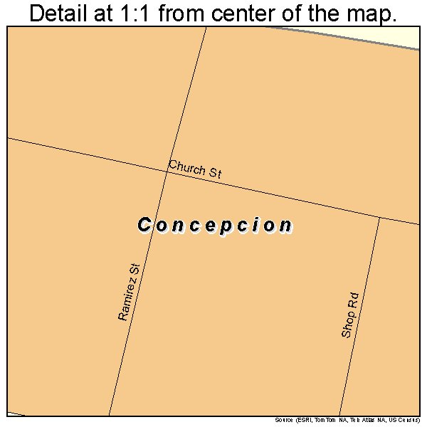 Concepcion, Texas road map detail