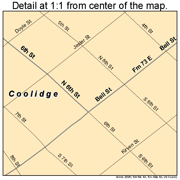 Coolidge, Texas road map detail