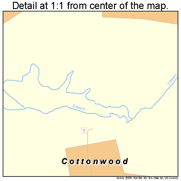 Cottonwood, Texas road map detail