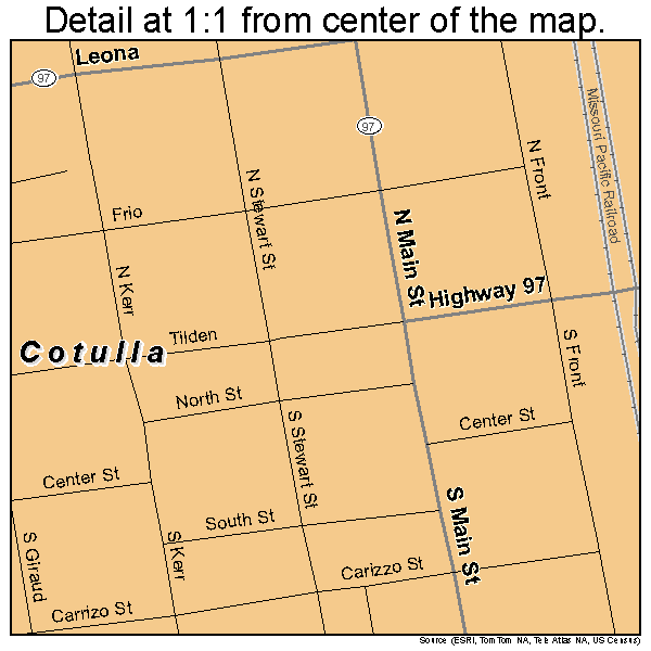 Cotulla, Texas road map detail
