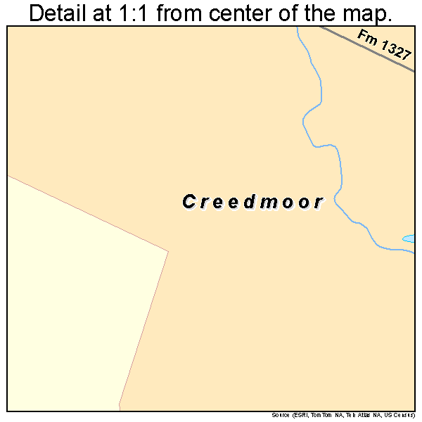 Creedmoor, Texas road map detail