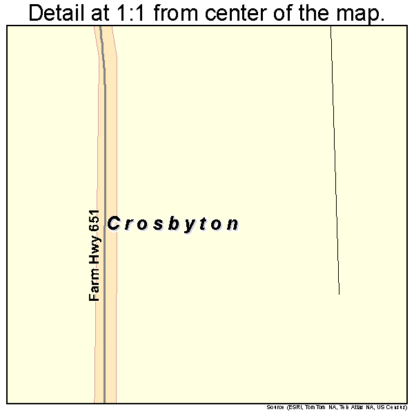 Crosbyton, Texas road map detail