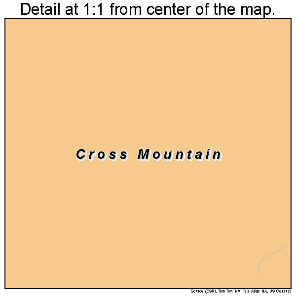 Cross Mountain, Texas road map detail