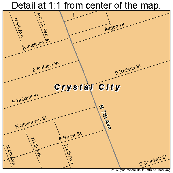 Crystal City, Texas road map detail