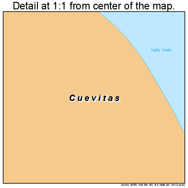 Cuevitas, Texas road map detail