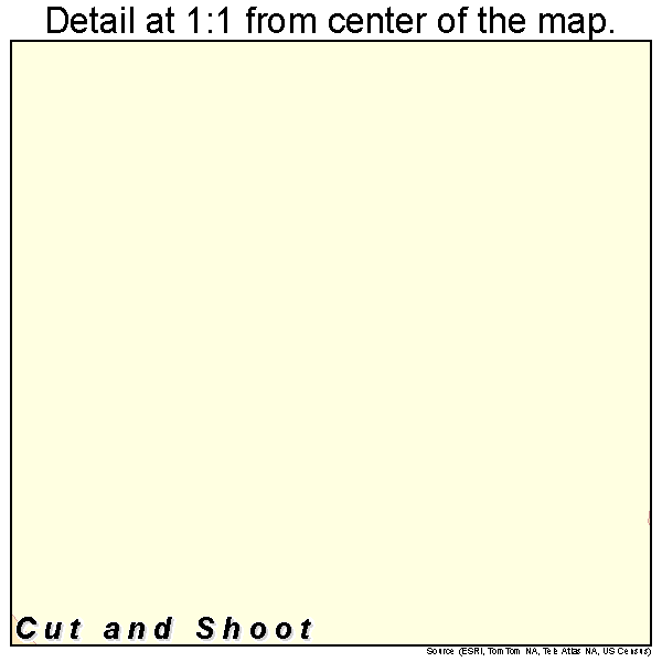 Cut and Shoot, Texas road map detail