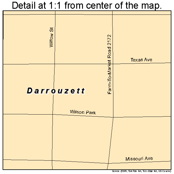 Darrouzett, Texas road map detail