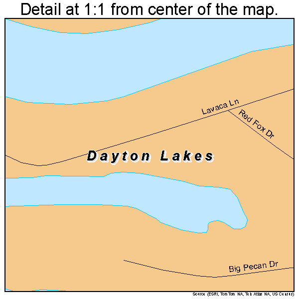 Dayton Lakes, Texas road map detail