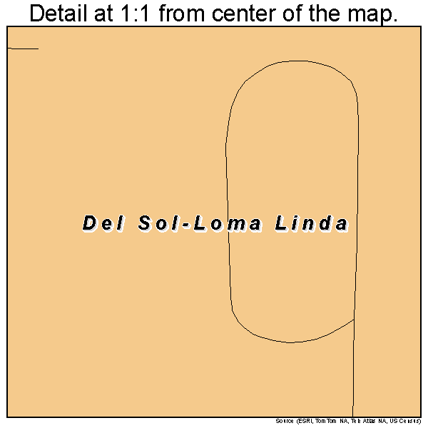 Del Sol-Loma Linda, Texas road map detail