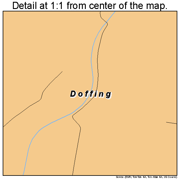 Doffing, Texas road map detail