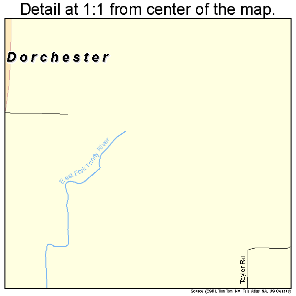Dorchester, Texas road map detail