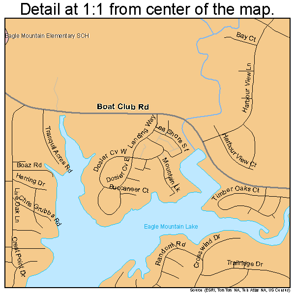 Eagle Mountain, Texas road map detail