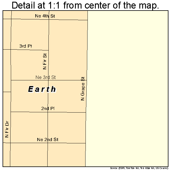 Earth, Texas road map detail