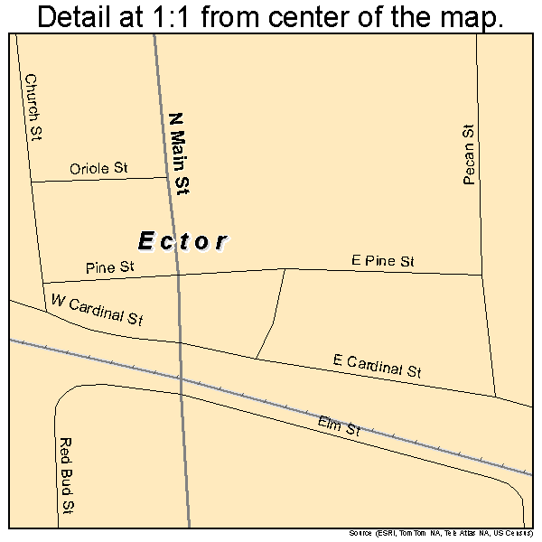 Ector, Texas road map detail