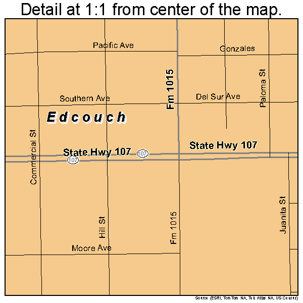 Edcouch, Texas road map detail