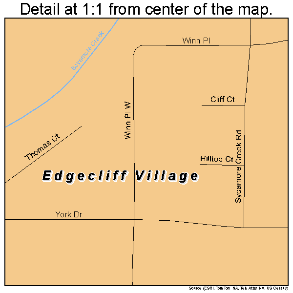 Edgecliff Village, Texas road map detail
