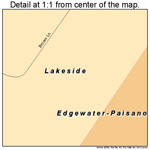 Edgewater-Paisano, Texas road map detail