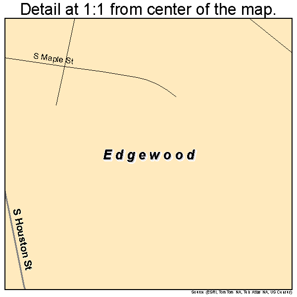 Edgewood, Texas road map detail