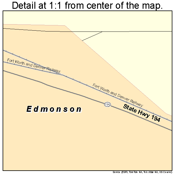 Edmonson, Texas road map detail