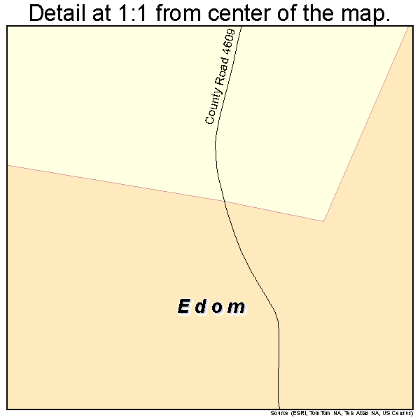 Edom, Texas road map detail