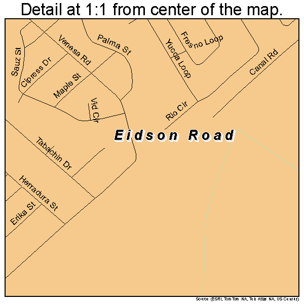 Eidson Road, Texas road map detail