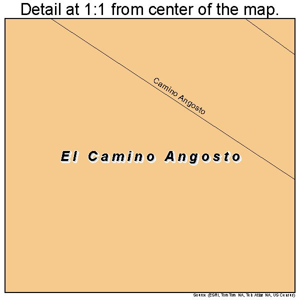 El Camino Angosto, Texas road map detail
