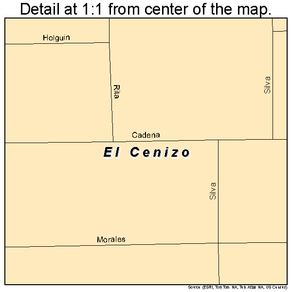 El Cenizo, Texas road map detail