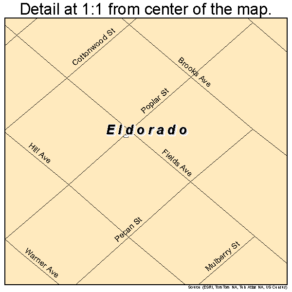 Eldorado, Texas road map detail