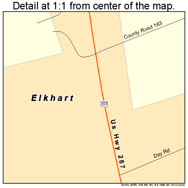 Elkhart, Texas road map detail