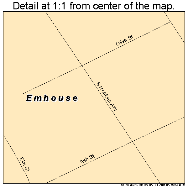 Emhouse, Texas road map detail