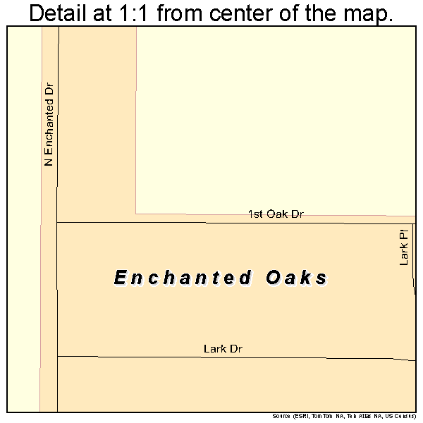 Enchanted Oaks, Texas road map detail