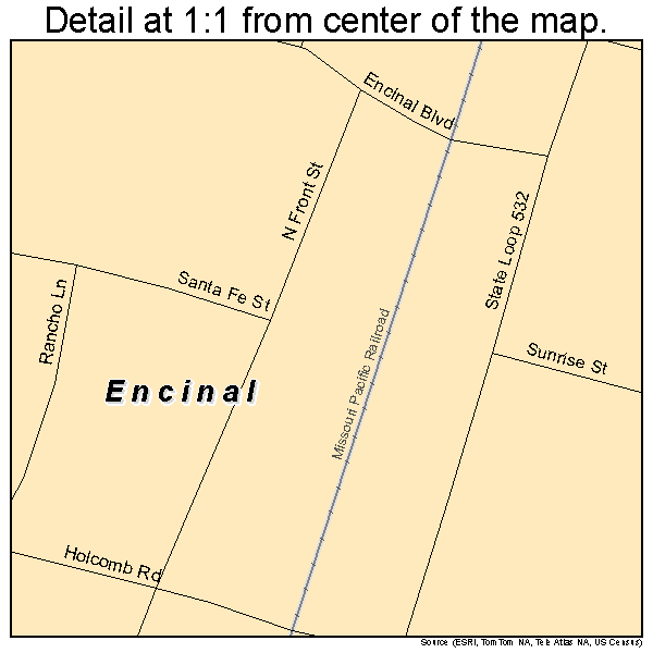 Encinal, Texas road map detail