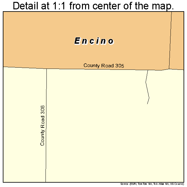 Encino, Texas road map detail