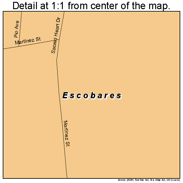 Escobares, Texas road map detail