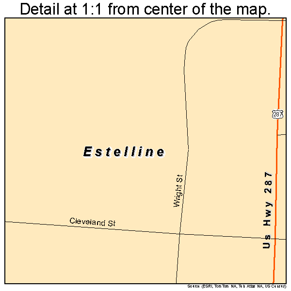 Estelline, Texas road map detail