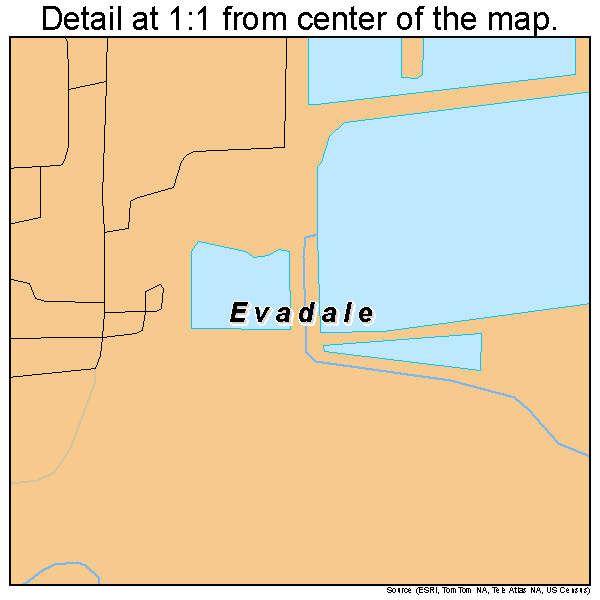 Evadale, Texas road map detail