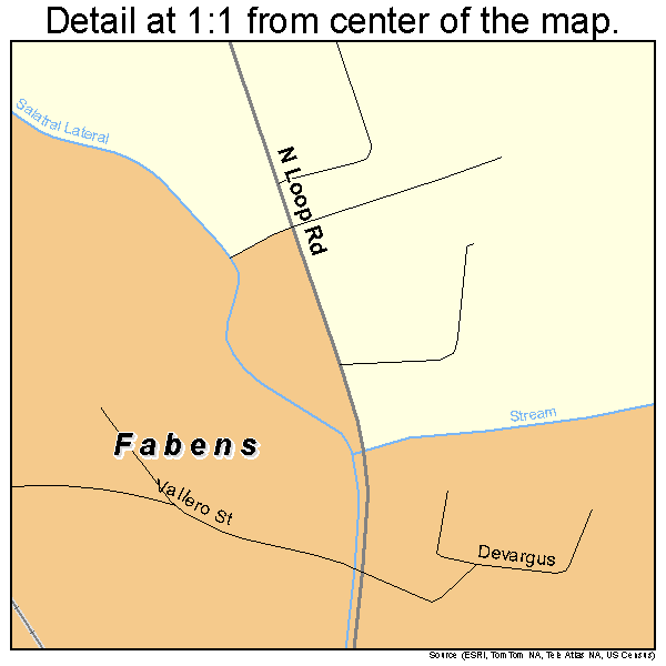 Fabens, Texas road map detail
