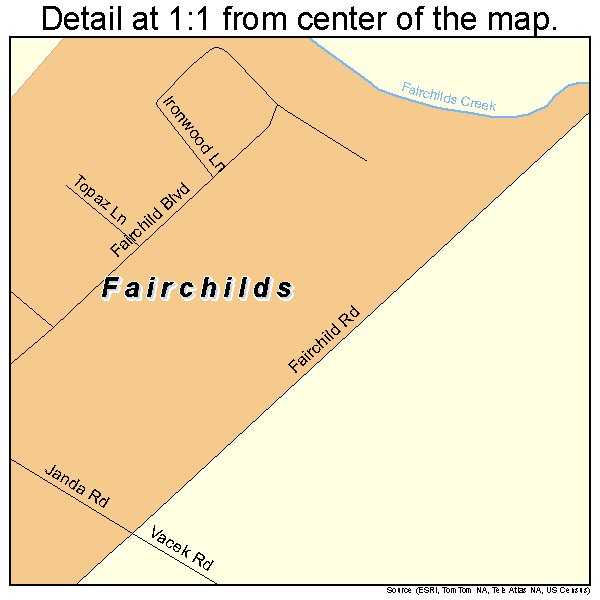 Fairchilds, Texas road map detail