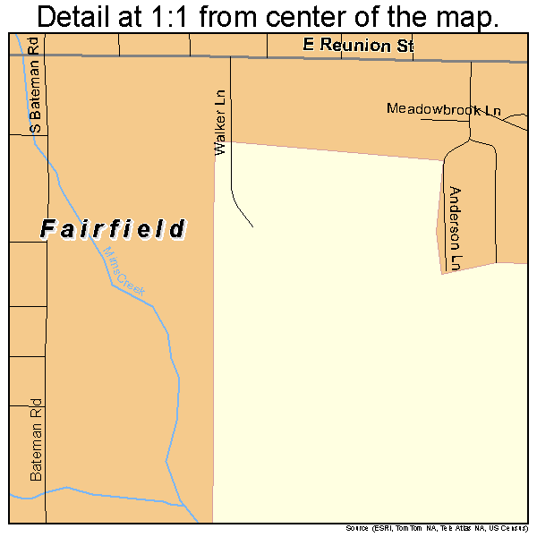 Fairfield, Texas road map detail