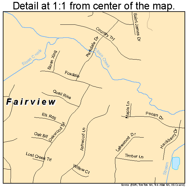 Fairview, Texas road map detail