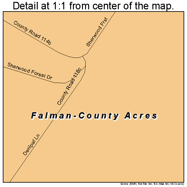Falman-County Acres, Texas road map detail
