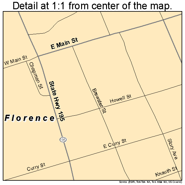 Florence, Texas road map detail
