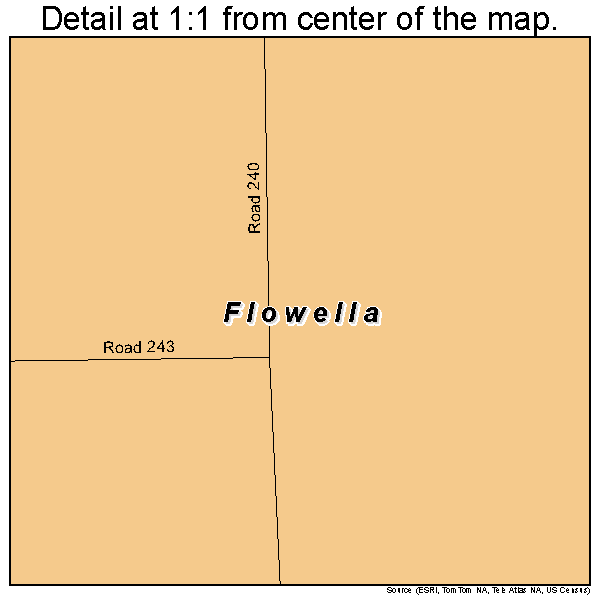 Flowella, Texas road map detail