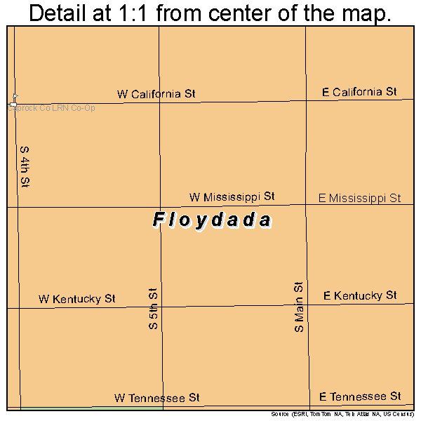Floydada, Texas road map detail