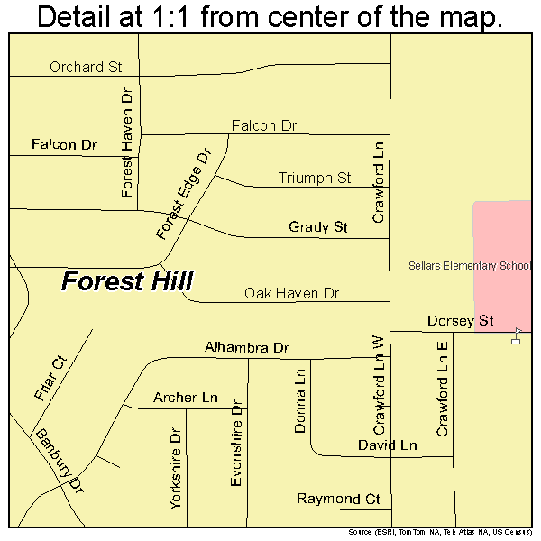Forest Hill, Texas road map detail