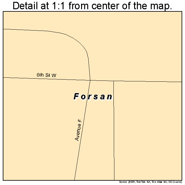 Forsan, Texas road map detail