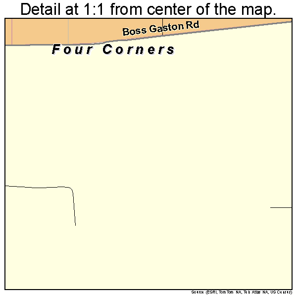 Four Corners, Texas road map detail